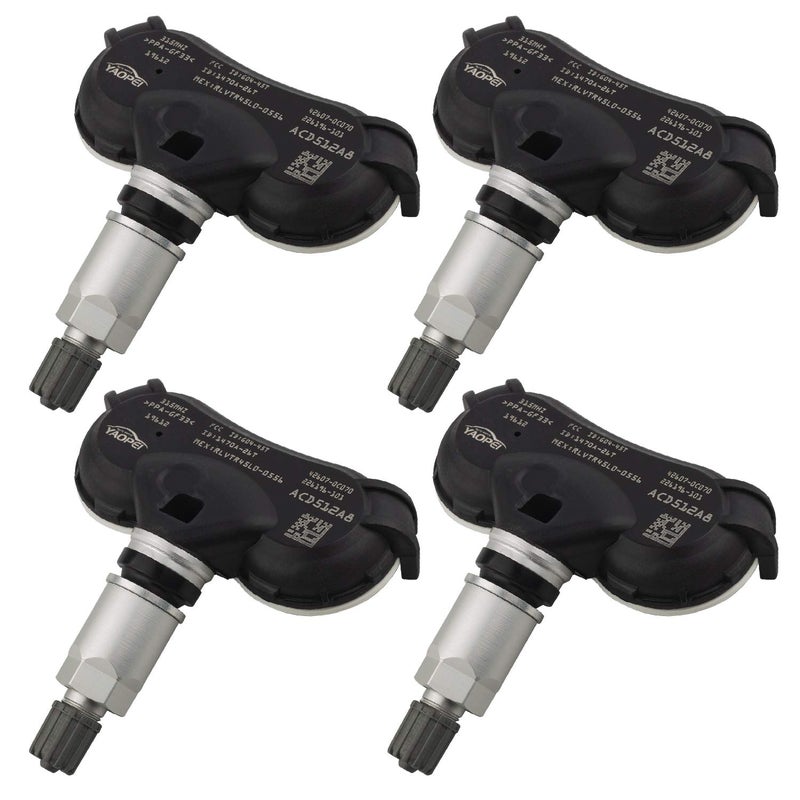 YAOPEI 4Pcs Tire Pressure Sensors TPMS Sensor Tire Pressure Monitoring System 315MHz Fits for 06-19 Sienna 07-17 Tundra 08-18 Sequoia Replace OE# 42607-0C070 - Image 1